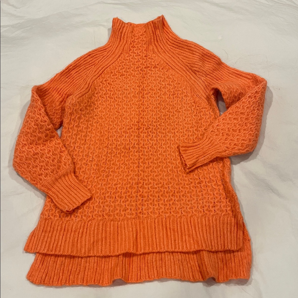 Anthropologie Vibrant Orange Knit Sweater